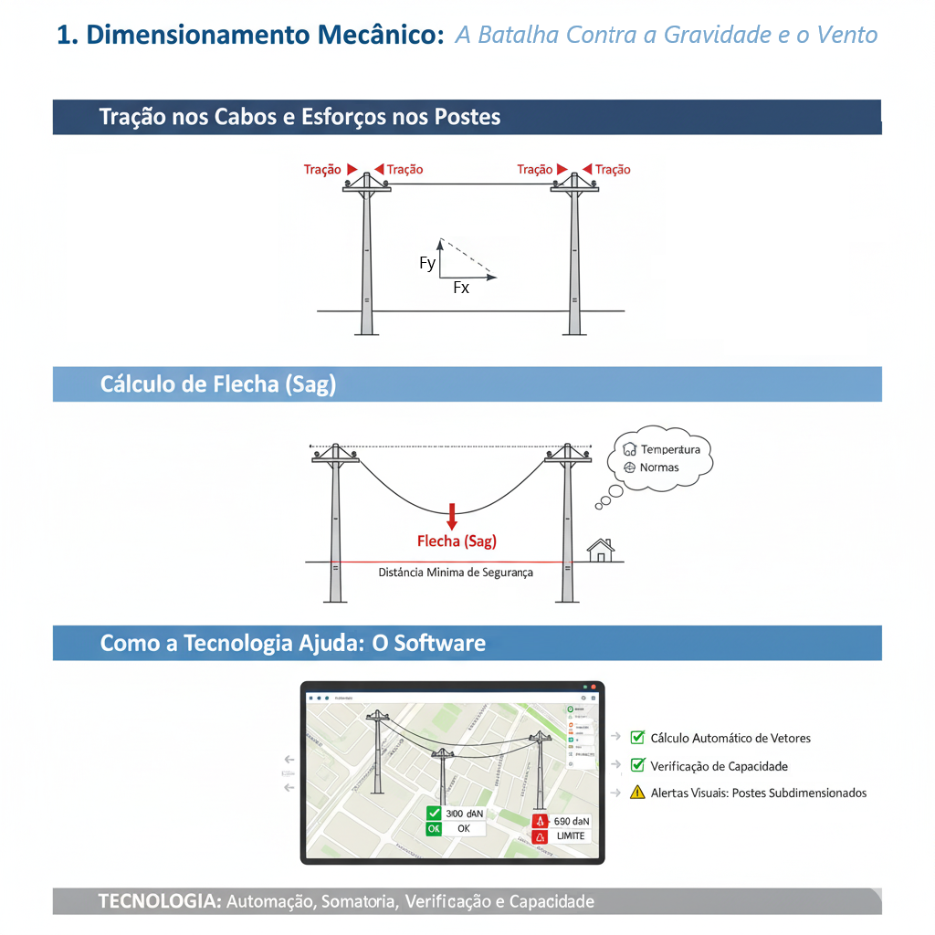 Esforços nos Postes
