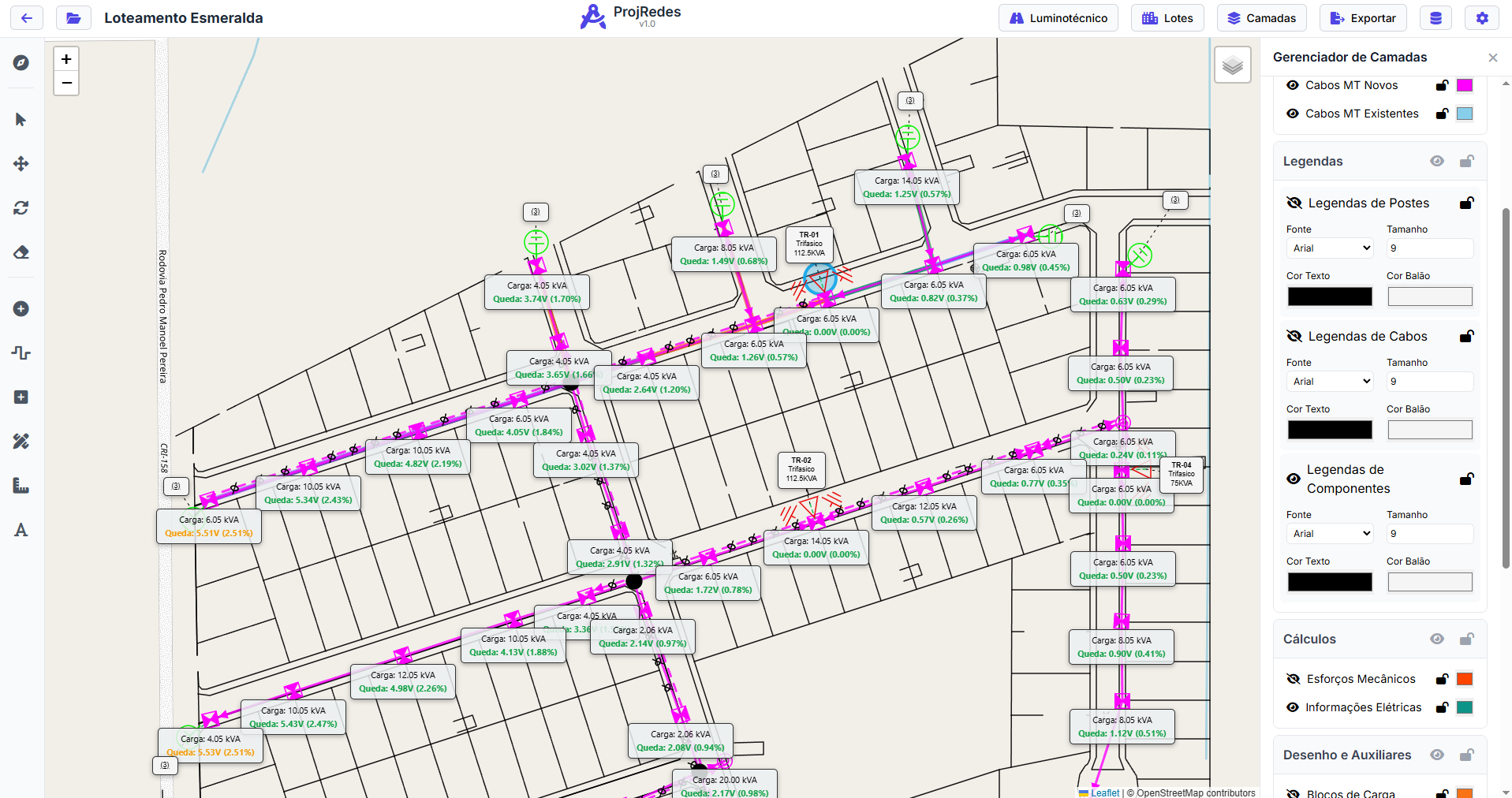 Queda de tensão Projredes