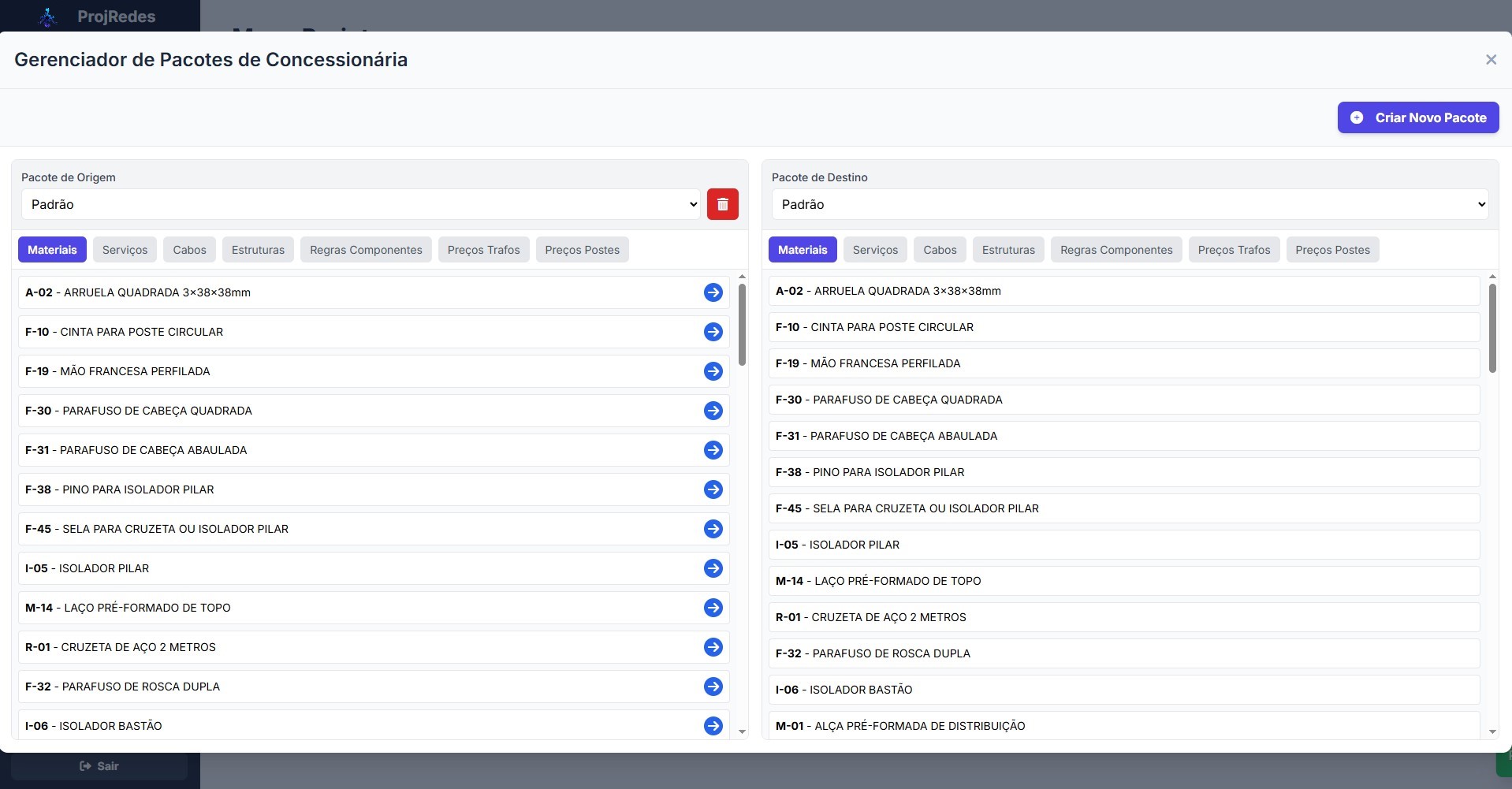 Gerenciador de pacotes do ProjRedes